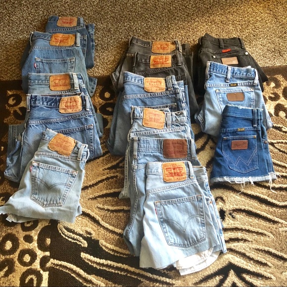 Levi’s And Wranglers Cut Offs Denim Shorts - Picture 2 of 2